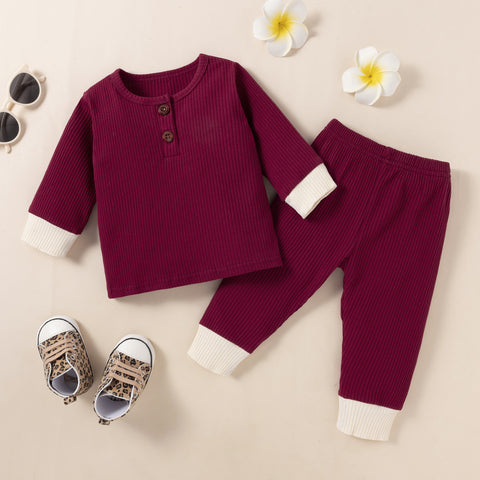 Burgundy Ribbed Set