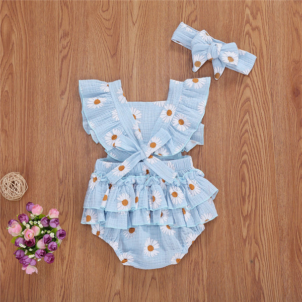 Daisy Muslin Romper & Headband