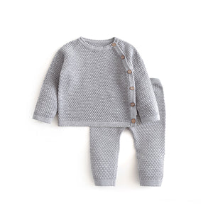 Knit Layette Set Grey